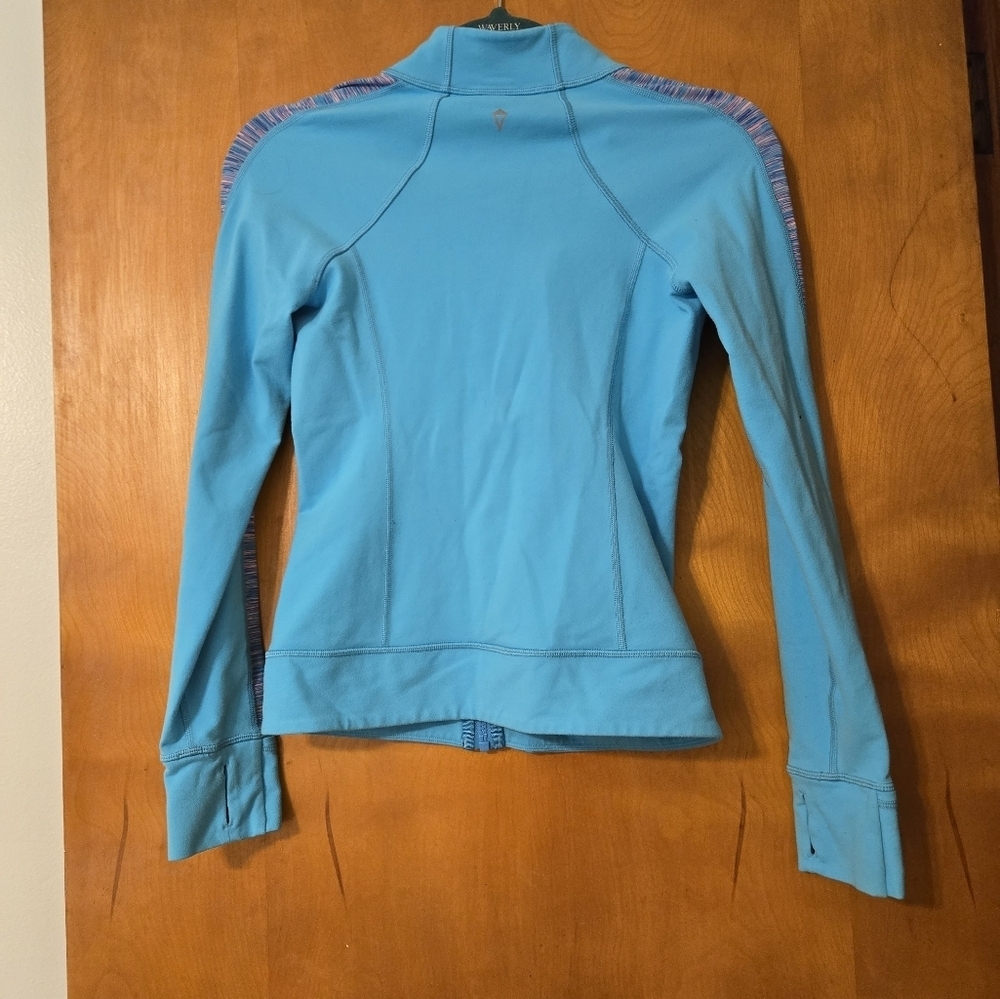 Ivivva Perfect Your Practice Full Zip Jacket Spry Blue Space Dye 12 - Picture 2 of 3
